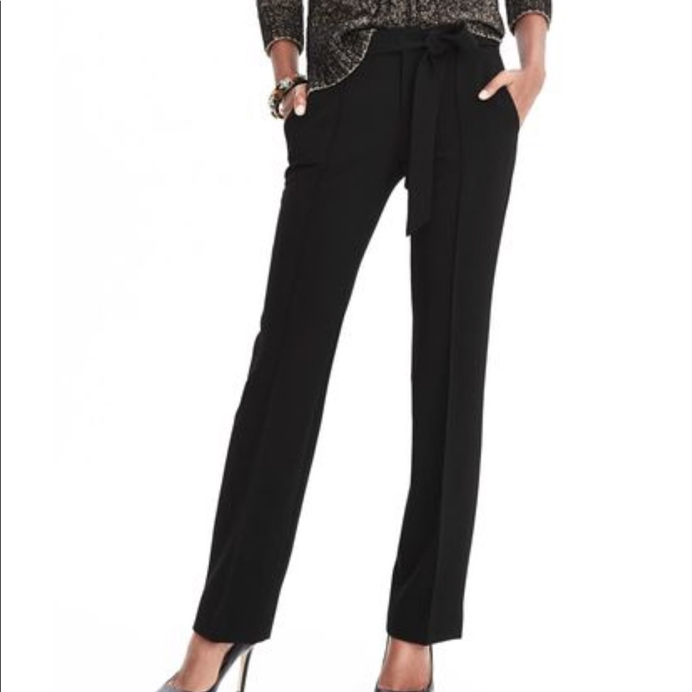 Black Banana Republic Tie Waist Trouser Pants